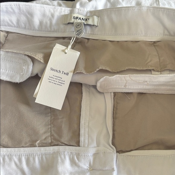 SPANX PETITE Women's Classic White Pants Stretch Twill - Picture 8 of 9